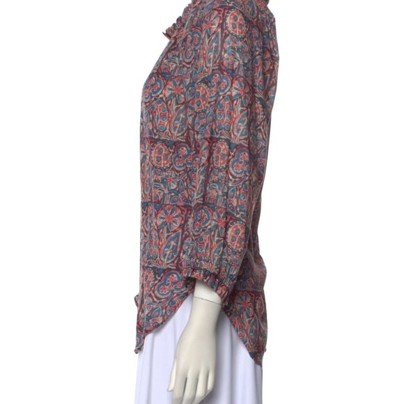 FIGUE Paisley Print Crew Neck Blouse. Small. - Picture 2 of 3